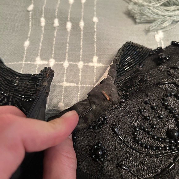 VTG Laurence Kazar black beaded dress - Picture 14 of 16